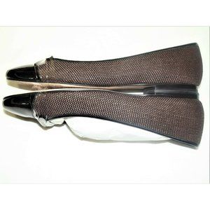 NIB TALBOTS BUFFY6 BLACK/BROWN BALLET 9M SHOES $88